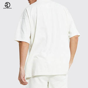 Camisetas de gran tamaño de algodón de alta calidad para hombres, estampado desgastado, diseño de manga corta ligero e informal, colores sólidos personalizables - Product Image 6