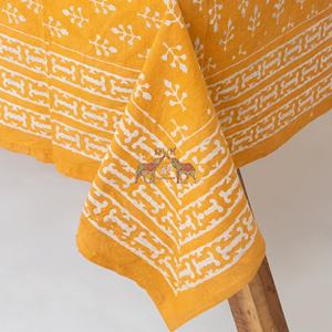 Mantel Artesanal 100% Algodón con Estampado Floral Dabu, Diseño Tradicional, Elegante Cubierta de Mesa con Estampado Floral - Product Image 5