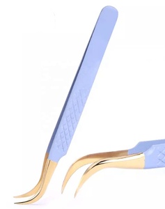 Pince à cils en acier inoxydable rose OEM avec pince à épiler personnalisée de marque privée avec le logo de votre marque - Product Image 2