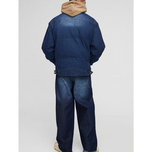 Customized Men's Denim <b>Jacket</b> with Stand Collar Soft Cotton Canvas Fabric Casual Formal Wear Design - Product Image 2