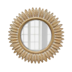 Brass Home and Bathroom Round Wall Mirror <b>with</b> Golden Beaded <b>Frame</b> Handicraft Hanging Metal Wedding Modern Design - Product Image 6