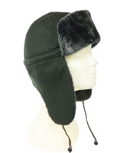 Pilot Warm Trapper Hat Snow Ski Soft Fur Hat Kaki Green - Product Image 1