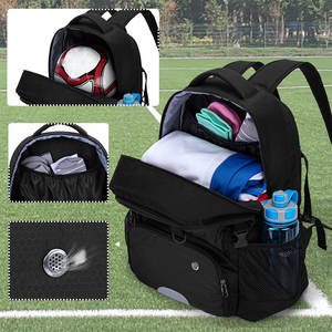 Custom Youth Sports Equipment Polyester Bags Large Training Gym Basketball Volleyball Football Soccer <b>Backpack</b> Shoe Compartment - Product Image 3