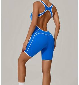 <b>Women's</b> Backless Yoga Jumpsuit Sexy Sleeveless One Piece Contrast Color Eco-Friendly Quick Dry Spandex/Nylon Slim Fit Gym - Product Image 4