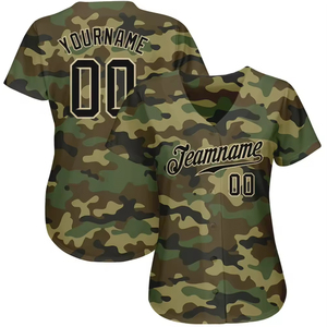 Camiseta de béisbol unisex con diseño de camuflaje por sublimación personalizada OEM 2024 - Product Image 2