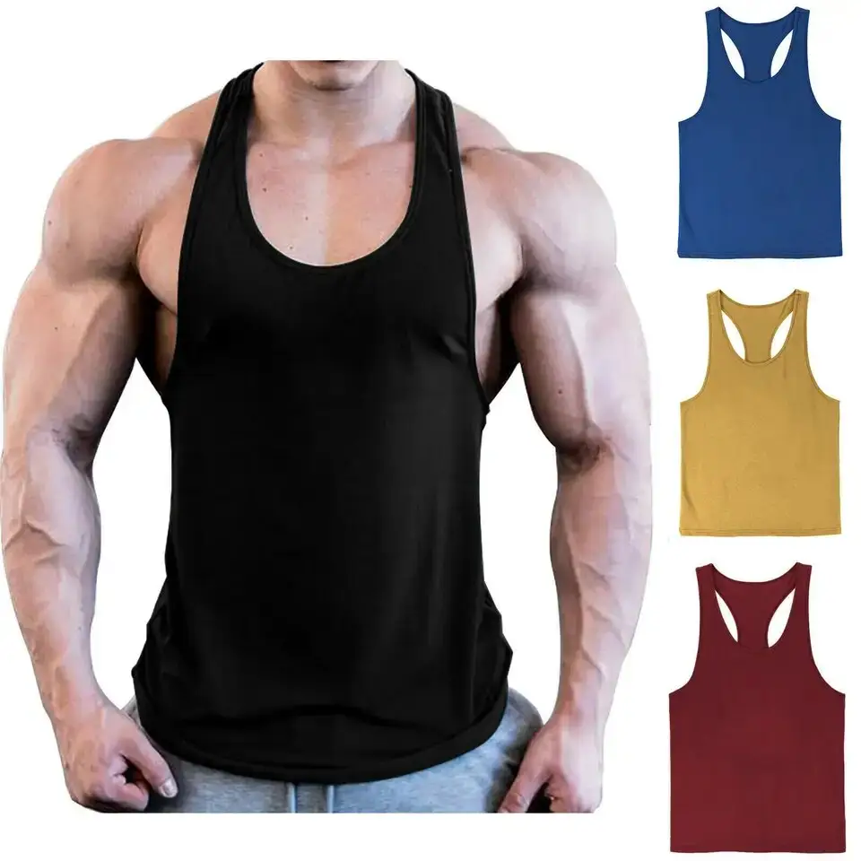 Camiseta de gimnasio para hombre Stringer Muscle Fit Tank Tops Fitness Workout Shirt Spandex Diseño personalizado Hombres Gym Workout Tank Top Singlet