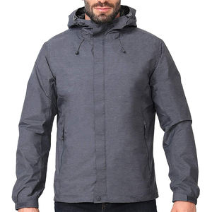 Coupe-vent en toile décontracté pour hommes et femmes Veste à capuche respirante et imperméable Fermeture à glissière Quatre niveaux Coupe-vent Taille extérieure - Product Image 1