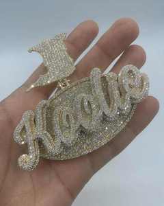 Moissanite Hombres Mujeres Corte redondo Diamantes Iced Jewelry Hip Hop Colgante 925 Plata esterlina - Product Image 2