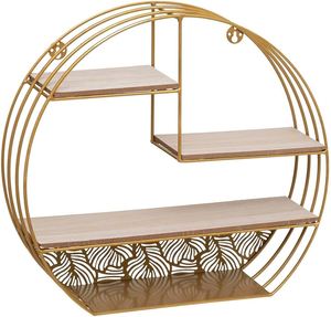Golden Finished Metal <b>wall</b> <b>shelves</b> <b>Round</b> solid Design European Style Storage <b>wall</b> <b>shelf</b> Home decorative in Wholesale - Product Image 4