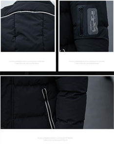 Men's Detachable Hood Breathable Denim Bomber <b>Jacket</b> <b>Winter</b> Lightweight Outdoor <b>Running</b> Wear Puffer <b>Jacket</b> - Product Image 4