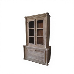 Antique Ludvig Solid Wood Handmade Durable Display <b>Cabinet</b> with Distressed Finish Eco-Friendly Elegant Living <b>Room</b> Furniture - Product Image 3