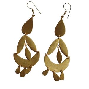 Pendientes llamativos Pendientes hechos a mano chapados en oro para mujeres y niñas Lo mejor para regalo de Navidad a la venta - Product Image 4