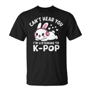 T-Shirt Kawaii per Amanti del K-Pop 'Can't Hear You I'm Listening' Promozionale per Appassionati di K-Pop - Product Image 1