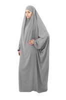 Hijab de Oración Elegante y Transpirable de Poliéster, Talla Grande, Largo hasta el Tobillo, Elástico en Cuatro Direcciones, Manga Larga, de una Pieza, para Primavera