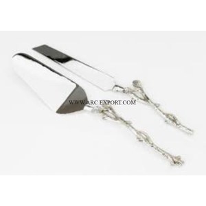 Set of 2 <strong>Silver</strong> Ware Table Decoration <strong>Cake</strong> Server and <strong>Knifes</strong> With Designing Handle Superior Quality Kitchen <strong>Cake</strong> Tool In India