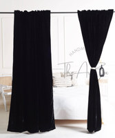 Draperie luxueuse Premium rideaux pour chaque espace naturel solide noir drapé deux grands panneaux rideau toile de fond rideaux cantonnière
