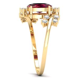 Bague de fiançailles REYES en argent sterling 925 avec rubis ovale de 1,2 carat, bijoux précieux en moissanite pour femmes - Product Image 3