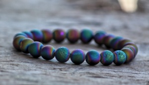 Pulsera de ágata Druzy unisex Brazalete de acero inoxidable con cuentas para curación para boda o regalo - Product Image 3