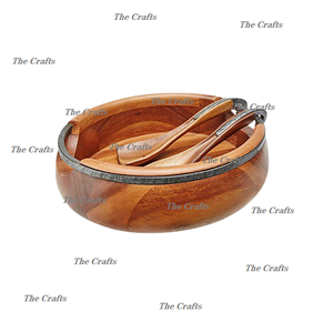 Tazón de madera de diseño clásico para alimentos y frutas, con la mejor calidad, tamaño y forma personalizados, para ensaladas y frutas, a bajo precio. - Product Image 3