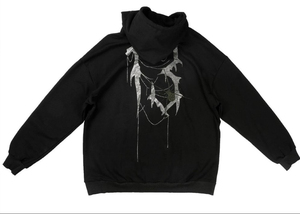 Sudadera con capucha unisex de cristal y pedrería, estilo streetwear para invierno, ideal para pedidos al por mayor. - Product Image 2