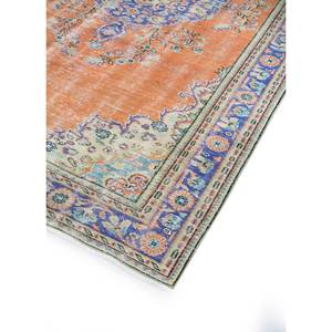 Tapis en laine noué à la main de grande taille, motif médaillon rouge et orange, pour salon, couloir rectangulaire - Pae-2871 - Product Image 2