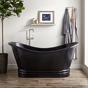 Baignoire autoportante à trempage personnalisée, baignoire métallique en cuivre, baignoire pour adulte - Product Image 3