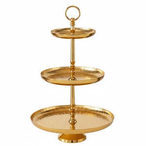 Support à gâteau moderne en métal argenté à 2 niveaux, écologique, en acier inoxydable poli, pour la présentation de desserts et de cupcakes lors de mariages et de fêtes - Product Image 5