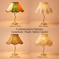 Luckygoods LED260828 Lampe sans fil de luxe de qualité hôtelière en fer avec abat-jour en tissu pour la restauration fine, les mariages et la décoration d'hôtels