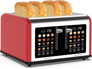 Tostadora de 4 Rebanadas con Pantalla Táctil, Tostadora de Acero Inoxidable con Temporizador Digital, Panel de Control Dual, 8 Ajustes de Tostado, 6 Tipos de Pan - Product Image 2