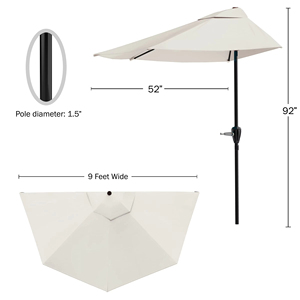 Parasol de <span class=keywords><strong>jardin</strong></span> multicolore personnalisé de 9 pieds avec manivelle facile pour terrasse extérieure - Product Image 5