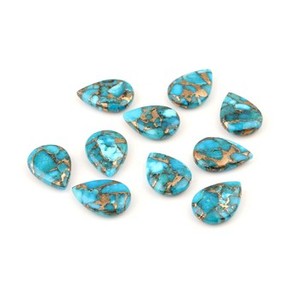 Mejor venta 12x16mm cobre azul estabilizado turquesa suave forma de pera Briolette piedra preciosa suelta de alta calidad para la fabricación de joyas - Product Image 1