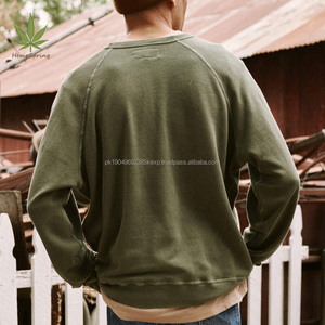 Men's College Sweatshirt Hemp Organic Cotton Sweatshirt for Men Terry Pullover Street Wear Men Oversize Pullover Hemp Crewneck - Product Image 4