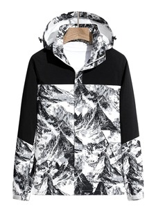 Abrigo de invierno informal para hombre, chaqueta ligera con capucha, resistente al viento, impermeable, multifuncional para actividades al aire libre, senderismo - Product Image 2