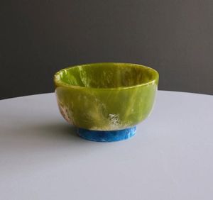 ถ้วยเสิร์ฟเรซินเต็มรูปแบบทำด้วยมือสีขาวสีเขียวตกแต่งสำหรับงานปาร์ตี้ไอศกรีมขัดเงาผลไม้หวาน - Product Image 3