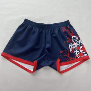 กางเกงขาสั้นสำหรับผู้ชายกางเกงฟุตบอลผ้าโพลีเอสเตอร์แบบมีกระเป๋าระบายอากาศได้ดีพิมพ์ซับลิเมชันแบบ100% - Product Image 1