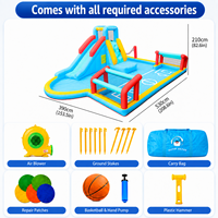 Casa de Brinco Inflable con Múltiples Zonas de Juego y Malla de Seguridad Reforzada, MOQ 1 Pieza, para Niños, Sala de Juegos Interior