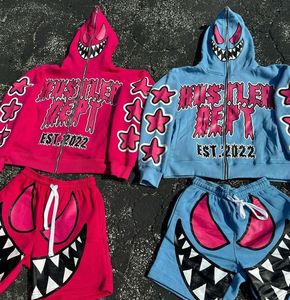 Ensemble de survêtement pour homme avec fermeture éclair intégrale et short, vêtements pour homme, logo personnalisé, meilleur design imprimé, hiver, faible MOQ - Product Image 3