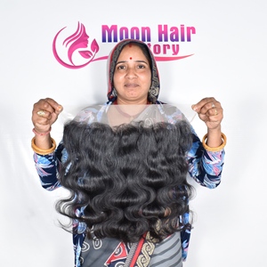 Produit de qualité supérieure, cheveux indiens en gros, extensions de cheveux humains frontales ondulées, non traitées, Remy, double trame, fournisseur mondial - Product Image 4