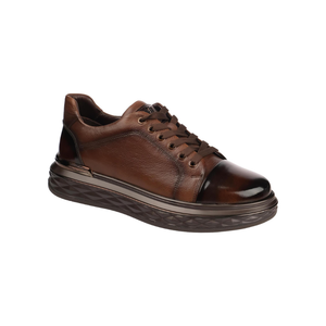 M1063 Baskets décontractées en cuir pour hommes avec logo V triangulaire, lacets plats, semelle en caoutchouc, talon bas, à lacets, vente en gros, export - Product Image 2