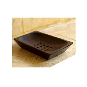 高品质定制标志木制肥皂盒天然手工方形浴室木制肥皂盒印度制造