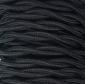 Striscia di 5 metri. Cavo decorativo in tessuto intrecciato nero opaco (CABEXT2P19) - Product Image 1