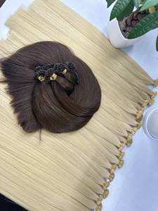 Luxe vietnamien vierge 100% cuticule cheveux alignés Double dessiné naturel soyeux vague droite pointe plate humain Remy Extension de cheveux - Product Image 2