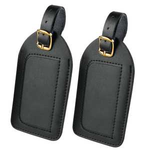 Personalised Black Color PU Leather Suitcase <b>Luggage</b> <b>Tag</b> - Product Image 1