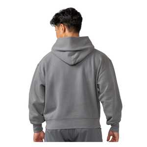 Nueva Sudadera con capucha de algodón 100% de talla grande para hombre, sudaderas de invierno sólidas personalizables sin forro polar de punto de peso pesado 350GSM - Product Image 3