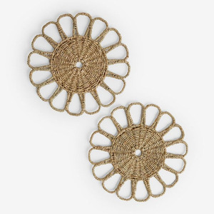 Hot Selling 2025 New Natural Seagrass Charger <b>Plates</b> Customize Sizes Variety of Colors Handmade Rattan Placemat for Table Decor - Product Image 2