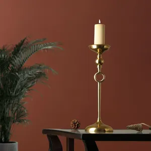 Best Quality Metal <b>Brass</b> Gold Plating Candle Stand Luxury Wedding Christmas Home Decoration Elegant Lantern Style <b>Candlestick</b> - Product Image 3