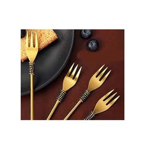 Brass Gold Plated <b>Cutlery</b> <b>Set</b> Handmade Long Round Neck Design Handle Stylish Fork <b>Set</b> <b>Cutlery</b> <b>Set</b> - Product Image 1