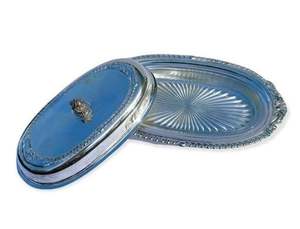 Boîte à beurre de style moderne grande boîte à beurre couverte avec étui à beurre en acier inoxydable pour ustensiles de cuisine Design gravé couleur argent - Product Image 6