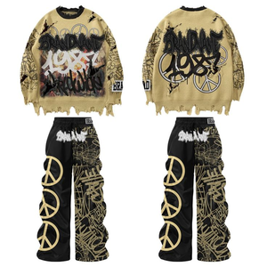 Nuevo Chándal Informal de Invierno Personalizado con Capucha y Cremallera, Pantalones Deportivos Holgados para Hombre con Logotipo Serigrafiado, 100% Algodón - Product Image 2