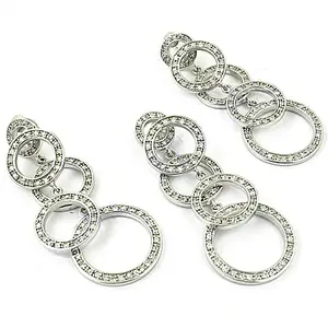 Boucles d'oreilles pendantes en or blanc plaqué or 18 carats avec diamant et perle, boucles d'oreilles pendantes pour femmes, bijoux en argent 925 - Product Image 1